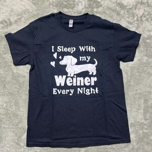 I Sleep With‎ My Weiner - Dog - Dachsund - Graphic T-shirt - Size Large - Unisex